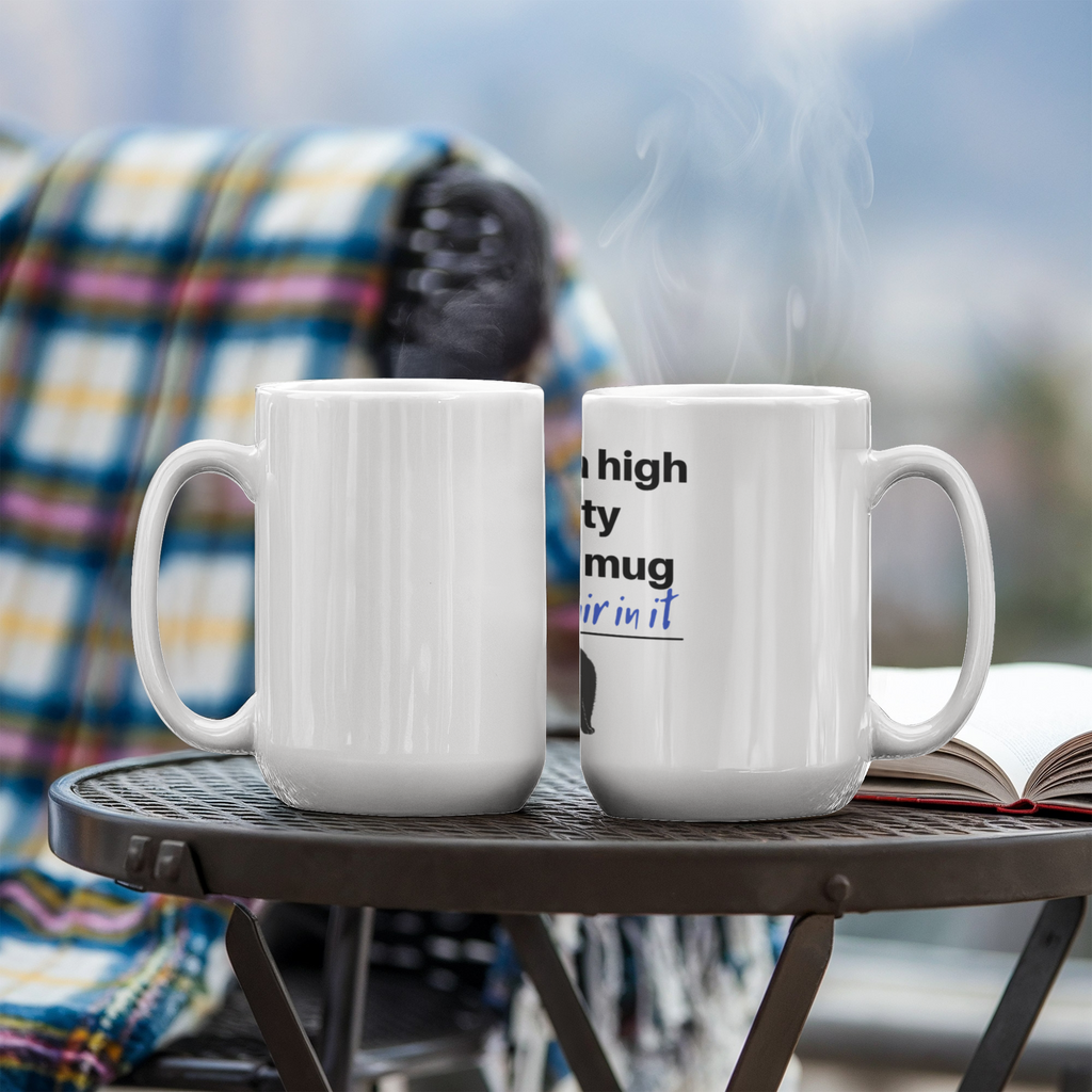 "There's a High Possibility This Mug Has Cat Hair In It" Funny Black Cat Coffee Mug — Gothic Cat Lover Gift