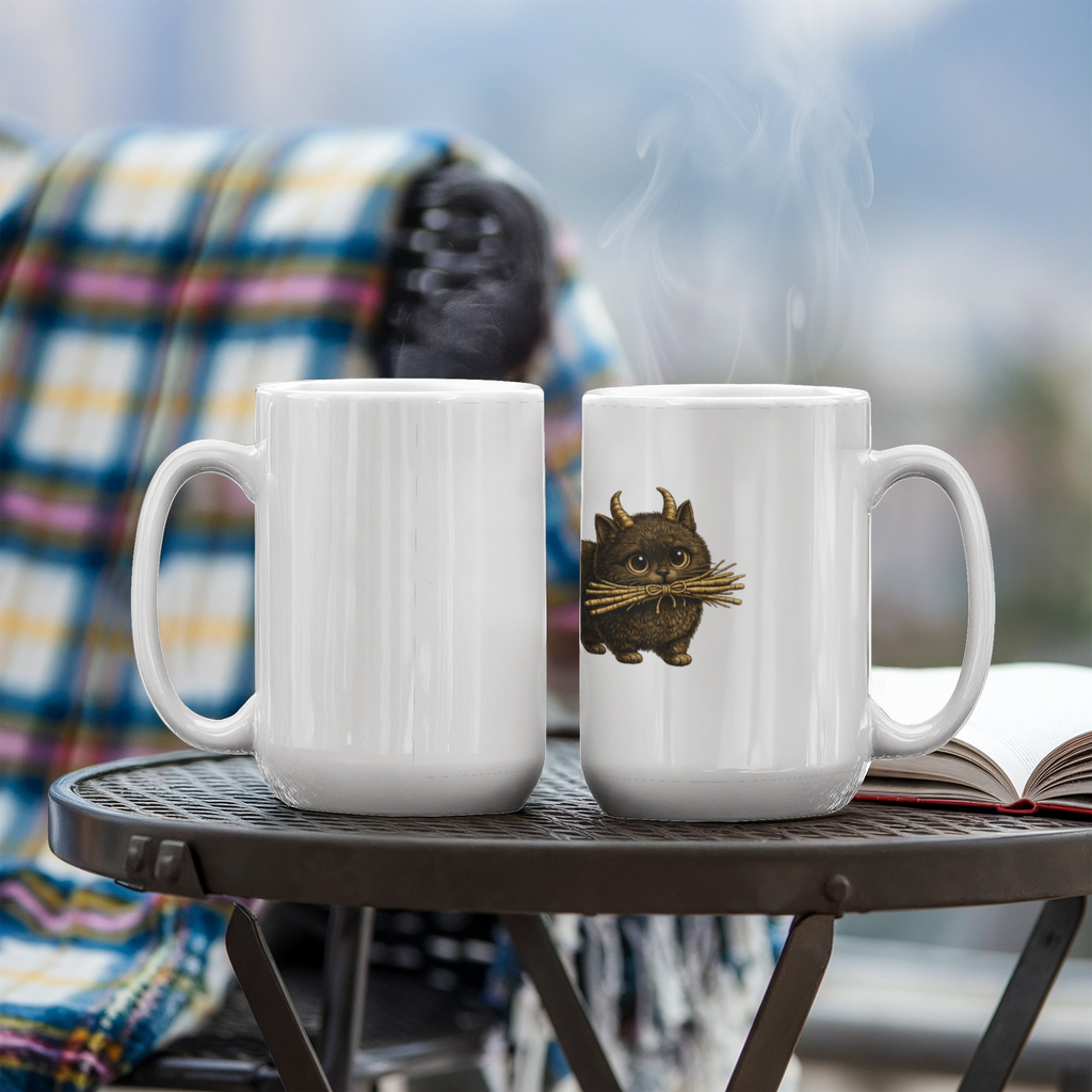 Cute Krampus Cat Mug, Baby Krampus Kitten Coffee Cup,Gothic Christmas Gift